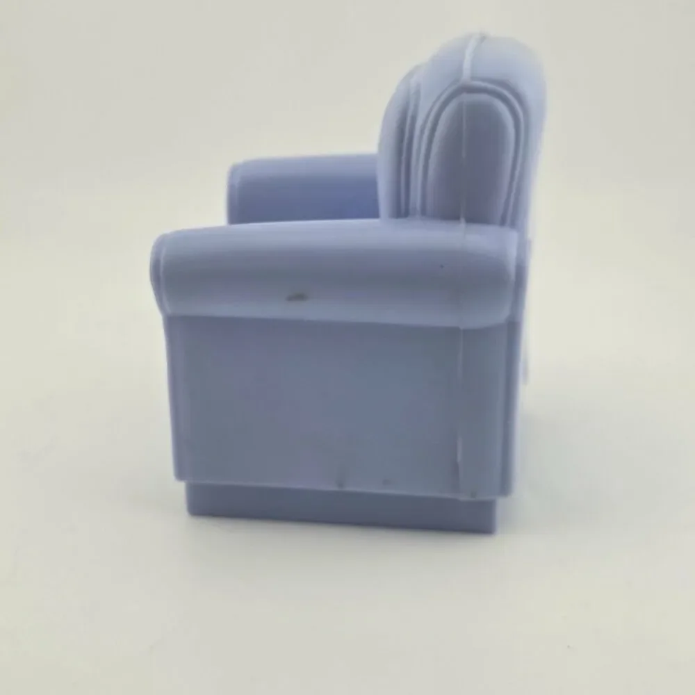 Loving Family Dollhouse Living Room Furniture Arm Chair Light Blue Mattel 2004